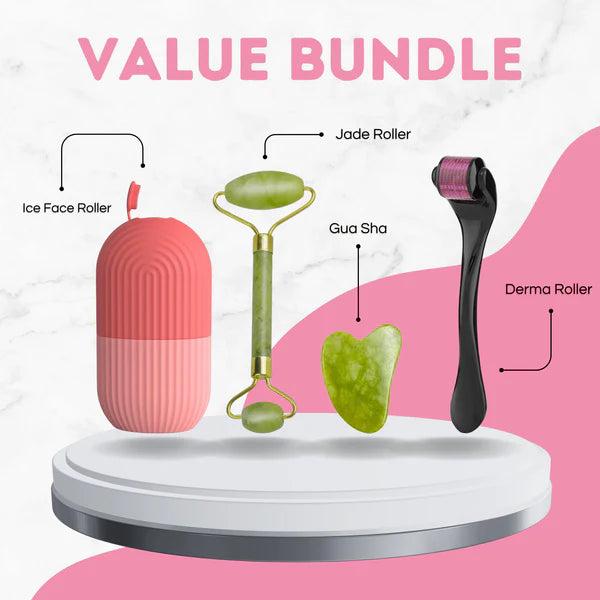 4 in 1 Combo Pack (Derma Roller, Jade Roller, Gua Sha, Ice Roller)